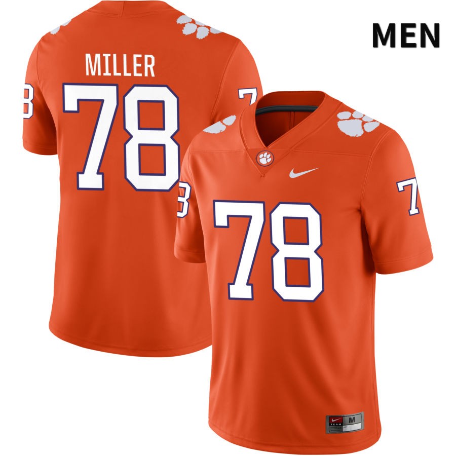 Men's Clemson Tigers Blake Miller #78 College Orange NIL 2022 NCAA Authentic Jersey Official PAQ17N4A